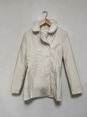 Rue21 Women's WhiteCream Double-Breasted Pea Coat size M